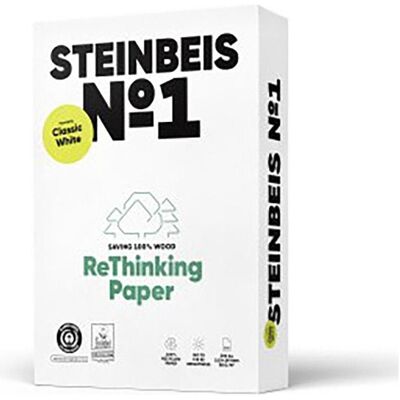 Papier recyclé blanc A4 STEINBEIS 80g 500 feuilles - Publicité Papier recyclé blanc A4 STEINBEIS 80g 500 feuilles - Publicité