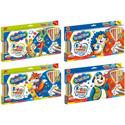 Crayons Triangulaires Bambino + Taille-crayons - Crayons de couleur - Publicité Crayons Triangulaires Bambino + Taille-crayons - Crayons de couleur - Publicité