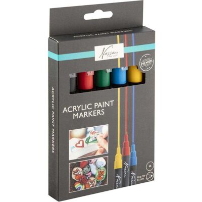Grafix, Marqueur, Kit de marqueurs acryliques (5x) - Publicité Grafix, Marqueur, Kit de marqueurs acryliques (5x) - Publicité