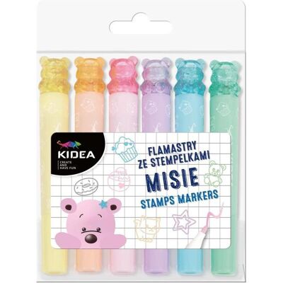 Derform, Tampon encreur, Doppelseitige Marker mit Stempel, 6 Stück. KIDEA - Publicité Derform, Tampon encreur, Doppelseitige Marker mit Stempel, 6 Stück. KIDEA - Publicité