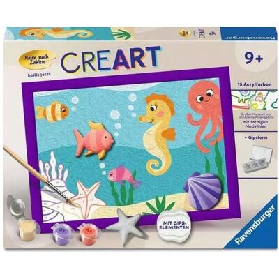 Ravensburger CreArt, Malen nach Zahlen mit Gips giessen - Meeresfreunde - Publicité Ravensburger CreArt, Malen nach Zahlen mit Gips giessen - Meeresfreunde - Publicité