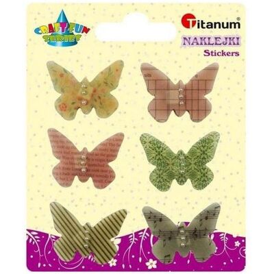 Titanum, Autocollants, 3D Schmetterling Folienaufkleber 32x24mm Mix 6 Stk (6 Autocollants) - Publicité Titanum, Autocollants, 3D Schmetterling Folienaufkleber 32x24mm Mix 6 Stk (6 Autocollants) - Publicité