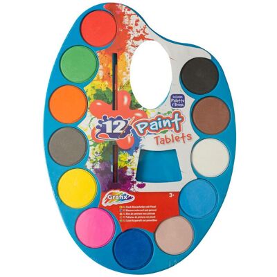 Grafix Palette d'aquarelle, 12 couleurs - Publicité Grafix Palette d'aquarelle, 12 couleurs - Publicité