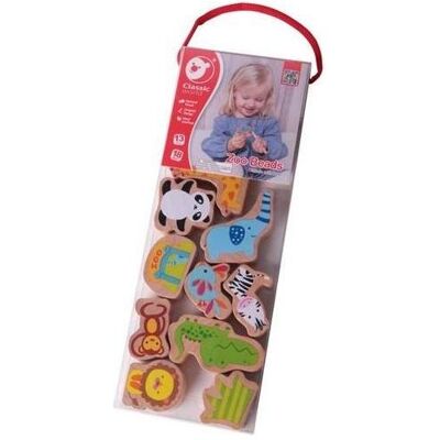 Jouet en bois d'animaux à enfiler - Cadeau éducatif pour 1-2 ans - Publicité Jouet en bois d'animaux à enfiler - Cadeau éducatif pour 1-2 ans - Publicité