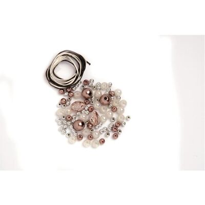 Glorex Kit de perles marron-blanc-argent - Publicité Glorex Kit de perles marron-blanc-argent - Publicité