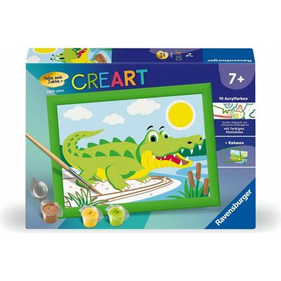 Ravensburger CreArt - Peinture par numéros 23953 - Crocodile sur terre - Enfants à partir de 7 ans - Publicité Ravensburger CreArt - Peinture par numéros 23953 - Crocodile sur terre - Enfants à partir de 7 ans - Publicité