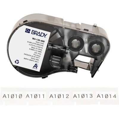 Brady, Rouleau d’étiquettes, M4-130-499, tissu nylon, noir sur blanc, 9.53 x 20.96 mm, permanent (220 E.) - Publicité Brady, Rouleau d’étiquettes, M4-130-499, tissu nylon, noir sur blanc, 9.53 x 20.96 mm, permanent (220 E.) - Publicité
