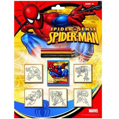 Multiprint, Tampon encreur, Spiderman - Stempel 5 Stk - Publicité Multiprint, Tampon encreur, Spiderman - Stempel 5 Stk - Publicité