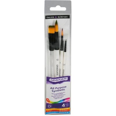 Ensemble de 4 Pinceaux Aquarelle Graduate Daler-Rowney - Publicité Ensemble de 4 Pinceaux Aquarelle Graduate Daler-Rowney - Publicité