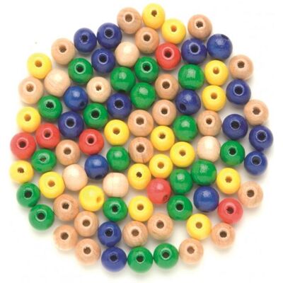 Glorex Perle en bois 6mm 118pc coloré-mixte - Publicité Glorex Perle en bois 6mm 118pc coloré-mixte - Publicité
