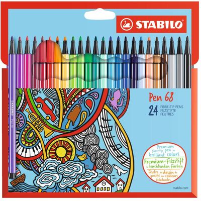 STABILO Pen 68 Feutre Multicolore 24 pcs - Feutre - Publicité STABILO Pen 68 Feutre Multicolore 24 pcs - Feutre - Publicité
