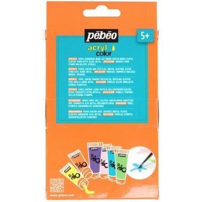 Pebeo, Peinture loisirs créatifs, Acrylcolor Set Decouverte 6 Tubes Pastel (20 ml) - Publicité Pebeo, Peinture loisirs créatifs, Acrylcolor Set Decouverte 6 Tubes Pastel (20 ml) - Publicité