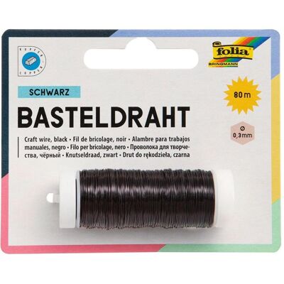 Folia, Fil, Fil de bricolage inoxydable, 0,3mmx80m, noir (80 m) - Publicité Folia, Fil, Fil de bricolage inoxydable, 0,3mmx80m, noir (80 m) - Publicité