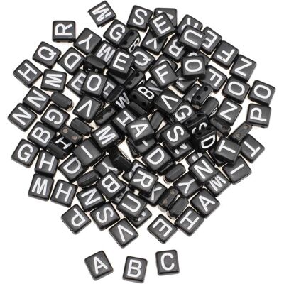 Glorex Perles de lettres en plastique, env. 110 pcs, 5 mm, noir - Publicité Glorex Perles de lettres en plastique, env. 110 pcs, 5 mm, noir - Publicité