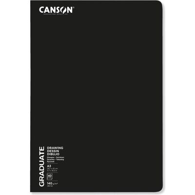 Canson, Cahier + bloc-notes, Bloc à dessin Graduate Agrafé A3, 20 feuilles (A3, Blanc, Couverture souple) - Publicité Canson, Cahier + bloc-notes, Bloc à dessin Graduate Agrafé A3, 20 feuilles (A3, Blanc, Couverture souple) - Publicité