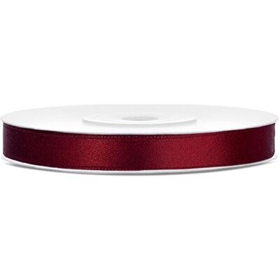 Partydeco Satin Ribbon, deep red, 6mm/25m (1 pc. / 25 lm) (1 pcs) - Publicité Partydeco Satin Ribbon, deep red, 6mm/25m (1 pc. / 25 lm) (1 pcs) - Publicité