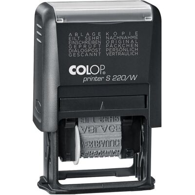 Colop, Tampon encreur, Textstempel Printer S 220/W N selbstfärbend schwarz ohne Logo, 1 St. Publicité Colop, Tampon encreur, Textstempel Printer S 220/W N selbstfärbend schwarz ohne Logo, 1 St. Publicité