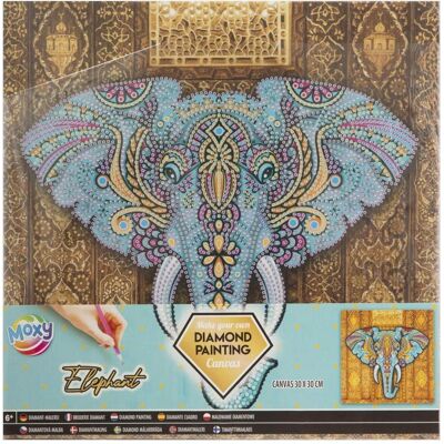Kit de Peinture Diamant Grafix Éléphant - 30x30cm Multicolore - Publicité Kit de Peinture Diamant Grafix Éléphant - 30x30cm Multicolore - Publicité