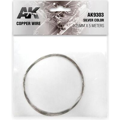 AK Interactive Fil de cuivre 0,25 mm x 5 mètres, couleur argent - Publicité AK Interactive Fil de cuivre 0,25 mm x 5 mètres, couleur argent - Publicité