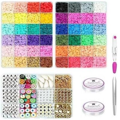 ART Clay Beads / Heishi Beads Arona Kit - Ensemble de bijoux DIY coloré - 12000 pcs - Publicité ART Clay Beads / Heishi Beads Arona Kit - Ensemble de bijoux DIY coloré - 12000 pcs - Publicité