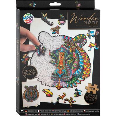 Puzzle en Bois Tiger de Creative Craft Group 130 Pièces - Publicité Puzzle en Bois Tiger de Creative Craft Group 130 Pièces - Publicité