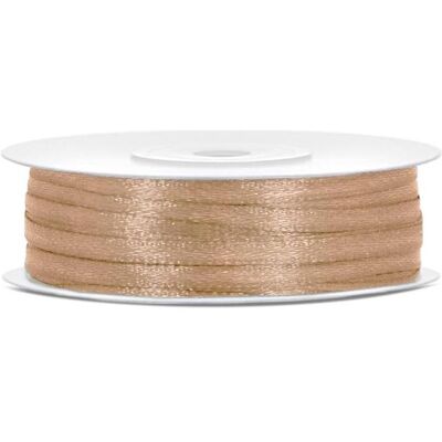 Partydeco Satin Ribbon, light gold, 3mm/50m (1 pkt / 1 pc.) (1 pcs) - Publicité Partydeco Satin Ribbon, light gold, 3mm/50m (1 pkt / 1 pc.) (1 pcs) - Publicité