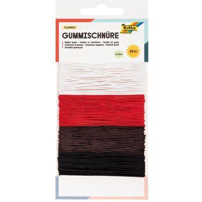 Folia Cordon en caoutchouc BASIC - Cordon en caoutchouc, 4 couleurs, 5m, lot de 4 - Publicité Folia Cordon en caoutchouc BASIC - Cordon en caoutchouc, 4 couleurs, 5m, lot de 4 - Publicité