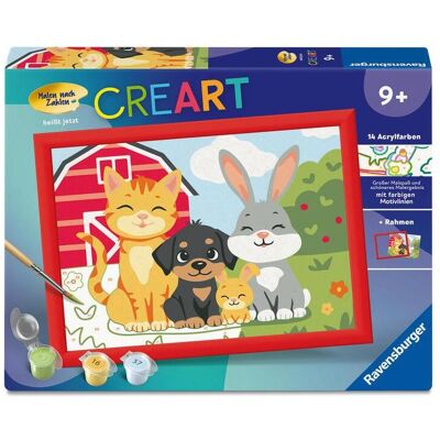 Ravensburger CreArt, Malen nach Zahlen Kinder - Pfotenbande - Publicité Ravensburger CreArt, Malen nach Zahlen Kinder - Pfotenbande - Publicité