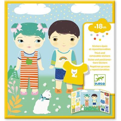 Djeco - Vêtements - Set d'Autocollants Repositionnables - Jouet Educatif - Publicité Djeco - Vêtements - Set d'Autocollants Repositionnables - Jouet Educatif - Publicité