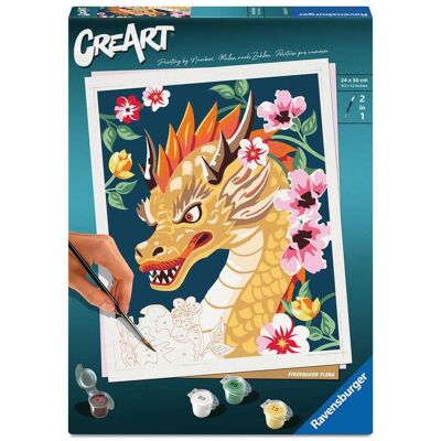 Ravensburger CreArt, Malen nach Zahlen Adults Trend - Feuerdrache Flora - Publicité Ravensburger CreArt, Malen nach Zahlen Adults Trend - Feuerdrache Flora - Publicité