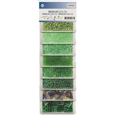 Glorex Mélange de rocailles/broches, tons verts - Publicité Glorex Mélange de rocailles/broches, tons verts - Publicité