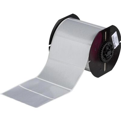 Brady, Rouleau d’étiquettes, B33-55-434, polyester métallisé, argenté, brillant, 101.60 x 50.80 mm, ultra-adhésif (106.68 mm) - Publicité Brady, Rouleau d’étiquettes, B33-55-434, polyester métallisé, argenté, brillant, 101.60 x 50.80 mm, ultra-adhésif (106.68 mm) - Publicité