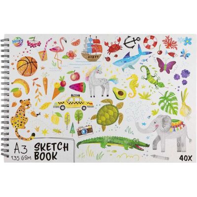 Grafix, Cahier + bloc-notes, Skizzenbuch A5, 40 Blatt (A3, Blanc) - Publicité Grafix, Cahier + bloc-notes, Skizzenbuch A5, 40 Blatt (A3, Blanc) - Publicité
