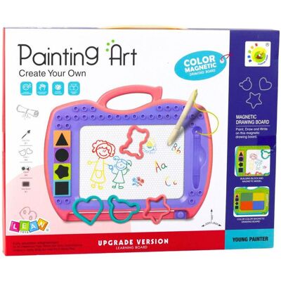 Lean Toys Lean Magnettafel Mit Schieberegler Briefmarken Muster Rosa - Publicité Lean Toys Lean Magnettafel Mit Schieberegler Briefmarken Muster Rosa - Publicité