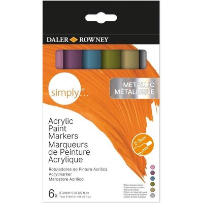 Magni, Marqueur, Marqueurs acryliques simply, 2-3 mm, couleurs métalliques, lot de 6 (6x) - Publicité Magni, Marqueur, Marqueurs acryliques simply, 2-3 mm, couleurs métalliques, lot de 6 (6x) - Publicité