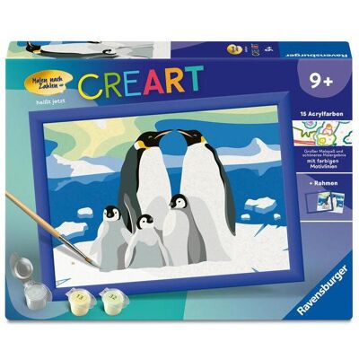 Ravensburger CreArt, Malen nach Zahlen Kinder - Pinguin-Familie - Publicité Ravensburger CreArt, Malen nach Zahlen Kinder - Pinguin-Familie - Publicité