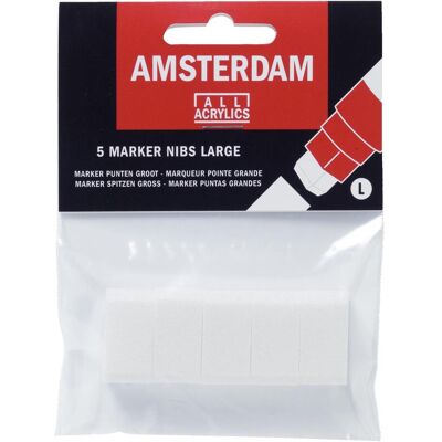 Amsterdam, Marqueur, Marker Nibs Large 6 x 15 mm - Square (6x) - Publicité Amsterdam, Marqueur, Marker Nibs Large 6 x 15 mm - Square (6x) - Publicité