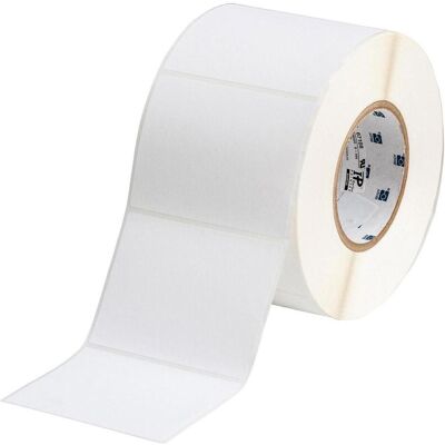 Brady, Rouleau d’étiquettes, THT-76-489-1, polyester, blanc, 101.60 x 76.20 mm, extrêmement adhésif (1000 U.) (106.68 mm) - Publicité Brady, Rouleau d’étiquettes, THT-76-489-1, polyester, blanc, 101.60 x 76.20 mm, extrêmement adhésif (1000 U.) (106.68 mm) - Publicité