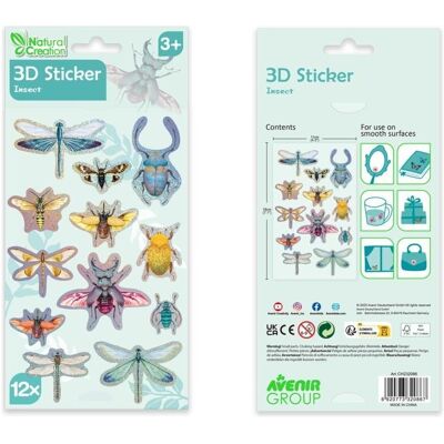 Avenir, Autocollants, 3D-Aufkleber - Insekten (12 Autocollants) - Publicité Avenir, Autocollants, 3D-Aufkleber - Insekten (12 Autocollants) - Publicité