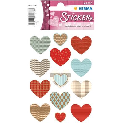Herma, Autocollants, Sticker Coeurs (13 Autocollants) - Publicité Herma, Autocollants, Sticker Coeurs (13 Autocollants) - Publicité