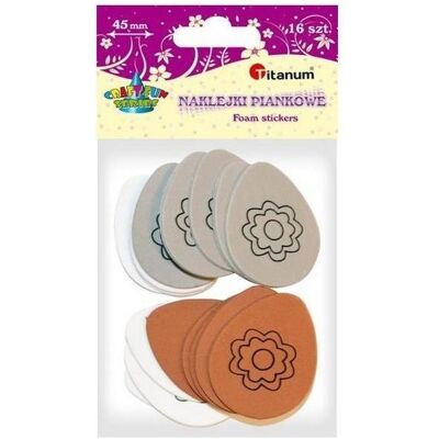 Titanum, Autocollants, Schaumstoffaufkleber Ostereier 37x45mm Mix 16 Stk (16 Autocollants) - Publicité Titanum, Autocollants, Schaumstoffaufkleber Ostereier 37x45mm Mix 16 Stk (16 Autocollants) - Publicité