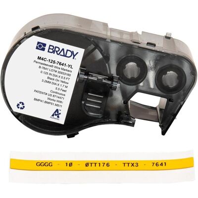 Brady, Rouleau d’étiquettes, MC1-125-7641-YL, Low Smoke Zero Halogen PermaSleeve, polyoléfine, noir sur jaune, 5,97 mm x - Publicité Brady, Rouleau d’étiquettes, MC1-125-7641-YL, Low Smoke Zero Halogen PermaSleeve, polyoléfine, noir sur jaune, 5,97 mm x - Publicité