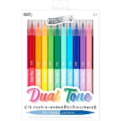 Marqueurs Double Ton Ooly - 12 pièces - Multicolore - Unisexe - Publicité Marqueurs Double Ton Ooly - 12 pièces - Multicolore - Unisexe - Publicité