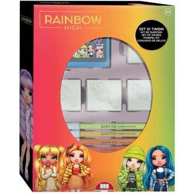 Ensemble de tampons Rainbow High avec 4 tampons multicolores - Publicité Ensemble de tampons Rainbow High avec 4 tampons multicolores - Publicité