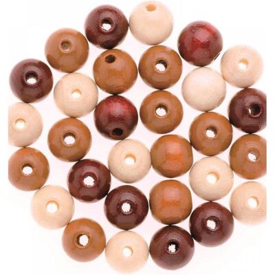 Glorex Perles bois 10mm 47p. multicol FSC - Publicité Glorex Perles bois 10mm 47p. multicol FSC - Publicité
