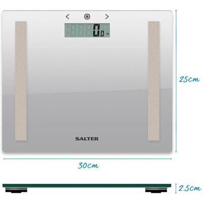 Salter, Pèse-personne, 9113 SV3RAREU16 Compact Glass Analyser Bathroom Scales - Argent (150 kg) - Publicité Salter, Pèse-personne, 9113 SV3RAREU16 Compact Glass Analyser Bathroom Scales - Argent (150 kg) - Publicité