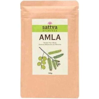 Masque Capillaire aux Herbes Amla SATTVA - Renforce & Brille - 100g - Publicité Masque Capillaire aux Herbes Amla SATTVA - Renforce & Brille - 100g - Publicité