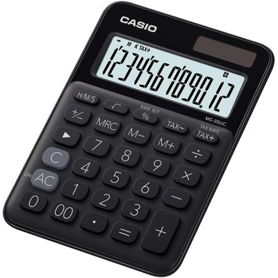 Casio Calculatrice, Ms-20uc-Bk (Fonctionnement sur piles, Panneau solaire) - Publicité Casio Calculatrice, Ms-20uc-Bk (Fonctionnement sur piles, Panneau solaire) - Publicité