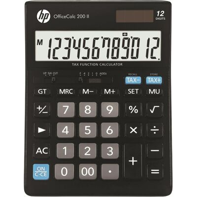 HP Calculatrice, Calculatrice de bureau OfficeCalc 200 II noire (Fonctionnement sur piles, Panneau solaire) - Publicité HP Calculatrice, Calculatrice de bureau OfficeCalc 200 II noire (Fonctionnement sur piles, Panneau solaire) - Publicité