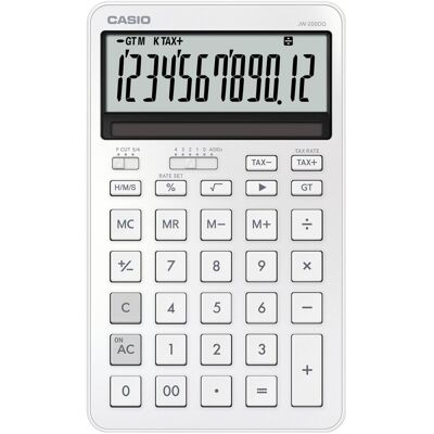 Casio Calculatrice, JW-200DQ-WE weiss (Fonctionnement sur piles, Panneau solaire) - Publicité Casio Calculatrice, JW-200DQ-WE weiss (Fonctionnement sur piles, Panneau solaire) - Publicité